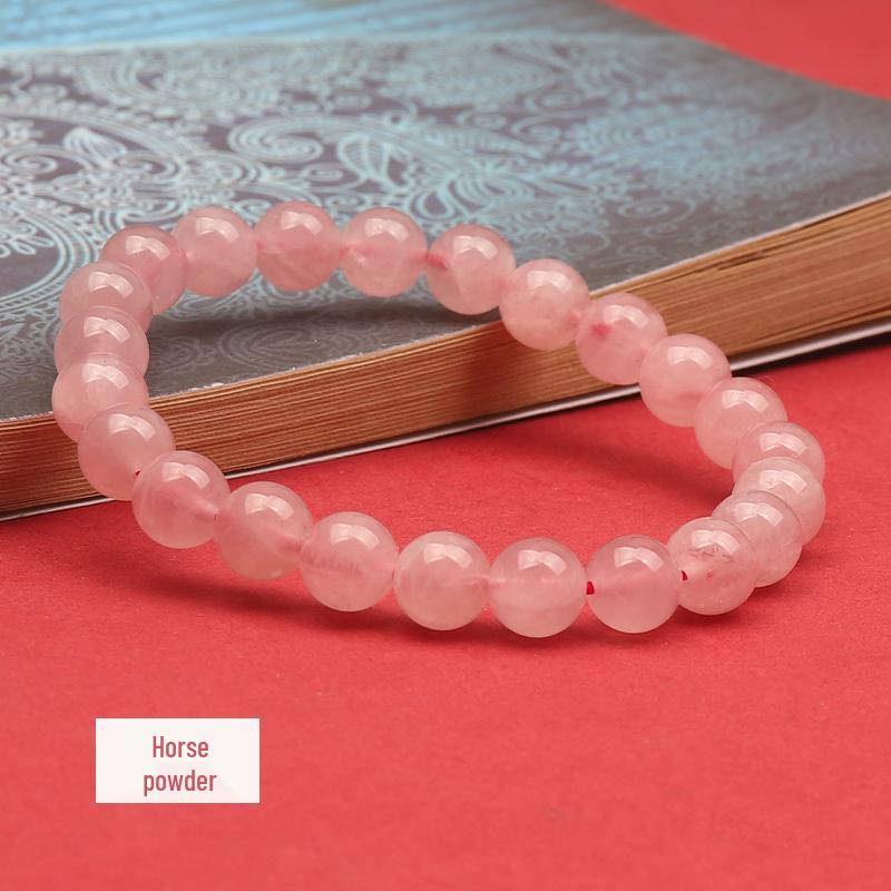 Высококачественный классический браслет из розового кварца – Однорядный дизайн из Мадагаскара