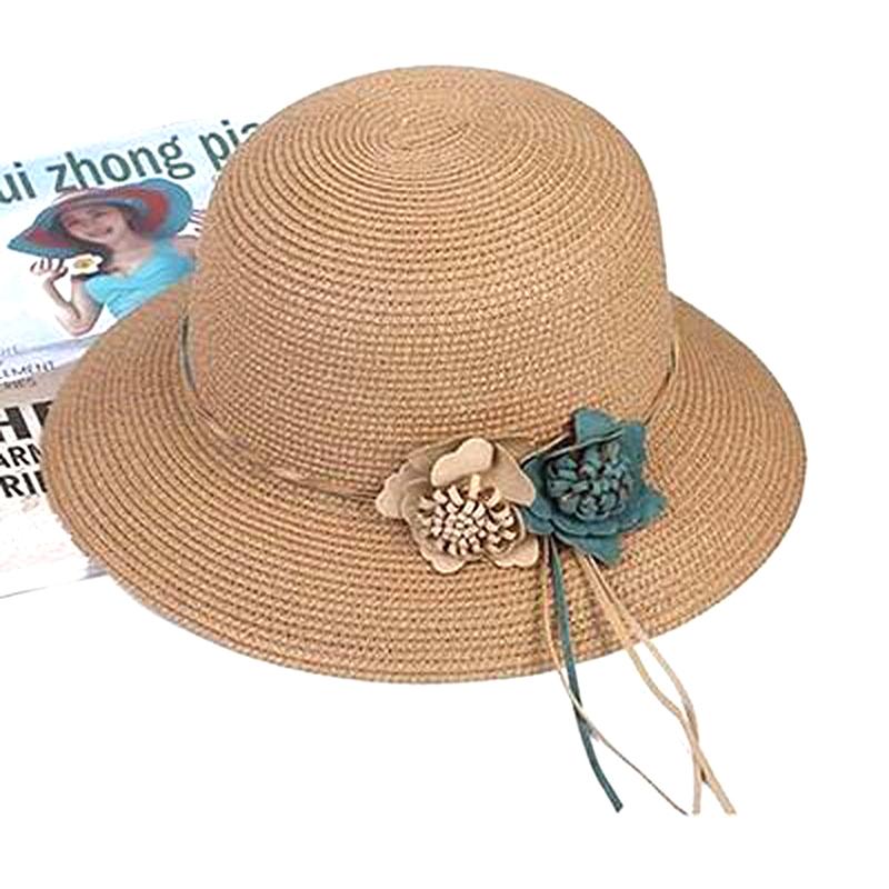 2025 Весна Лето Пляжная Шляпа Большие Поля Льняная Цветочная Соломенная Шляпа Уличная Женская Солнцезащитная Шляпа