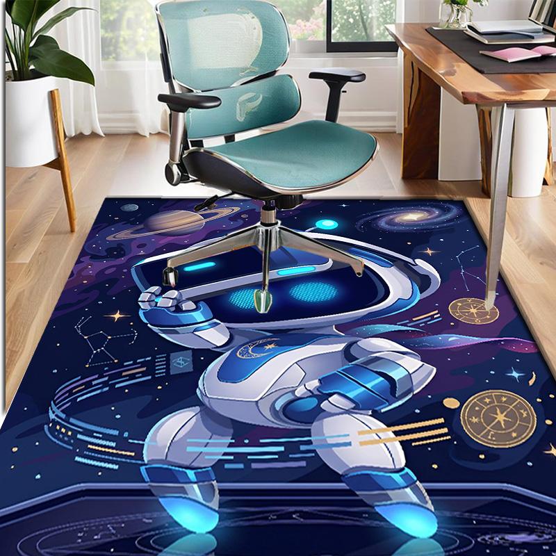 Cosmic Bot Crew Pattern Rug, Indoor/Outdoor Mat, for Picnic, Gameroom, Bedroom, Office, Living Room, Home Decor Carpet, Birthday Gift