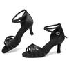 Latin Dance Shoes Women's Satin Standard Salsa Heeled 3 Inchs