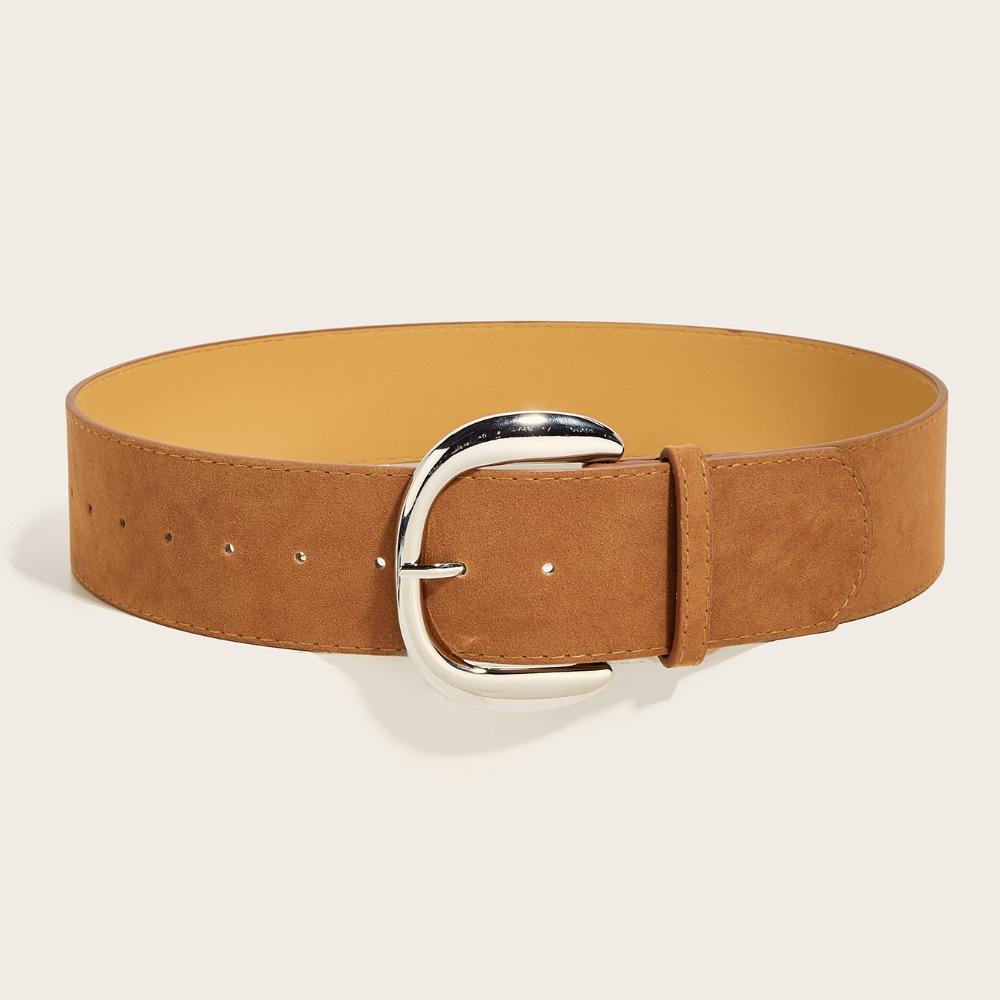 Maillard Styles Пряжка-пина Пояс Модный Брючный Платьевой Ремень Замшевая Кожа Широкий Ремень Подарки