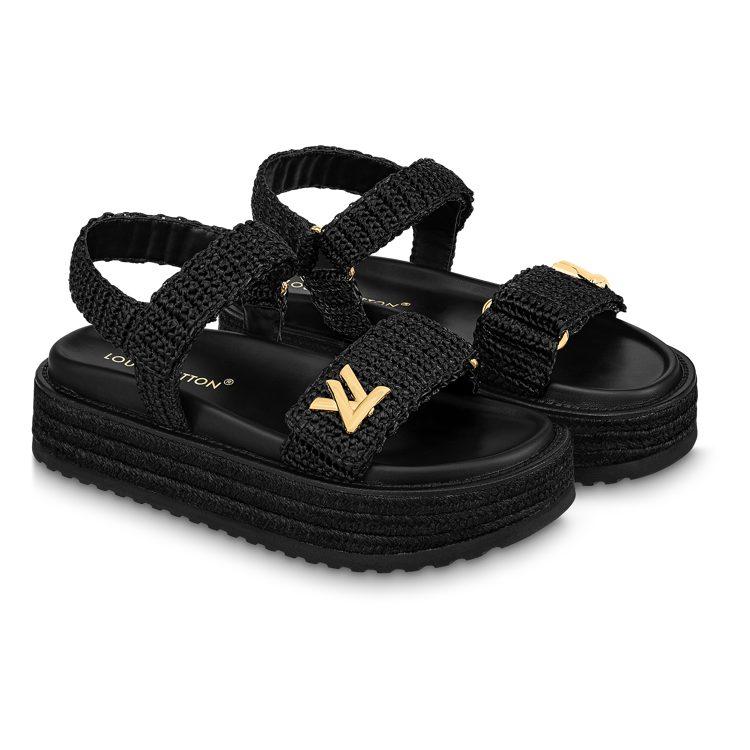 Louis Vuitton Женские пляжные сандалии Черные 1ABGR7