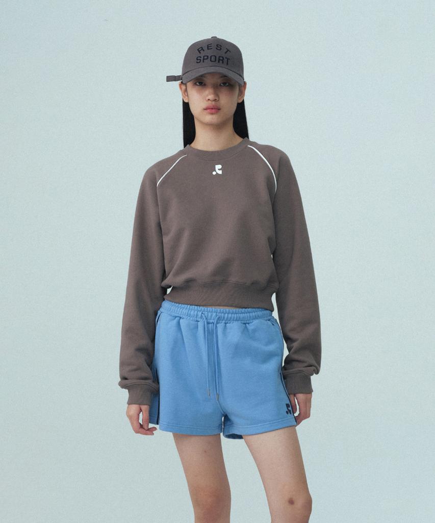 REST&RECREATION Cropped Raglan Sweatshirt - Dark Gray