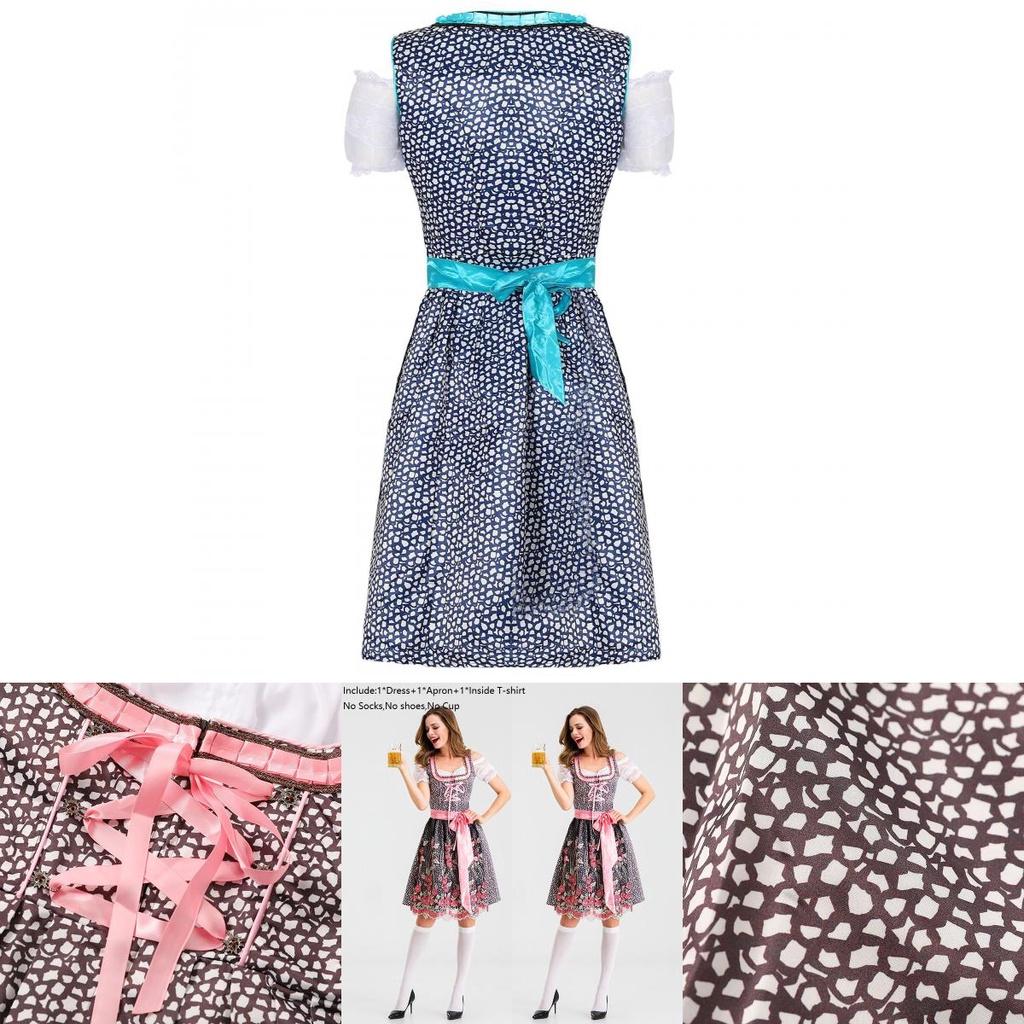 Классическое женское платье дирндль для Октоберфеста с изысканным дизайном и яркими цветами