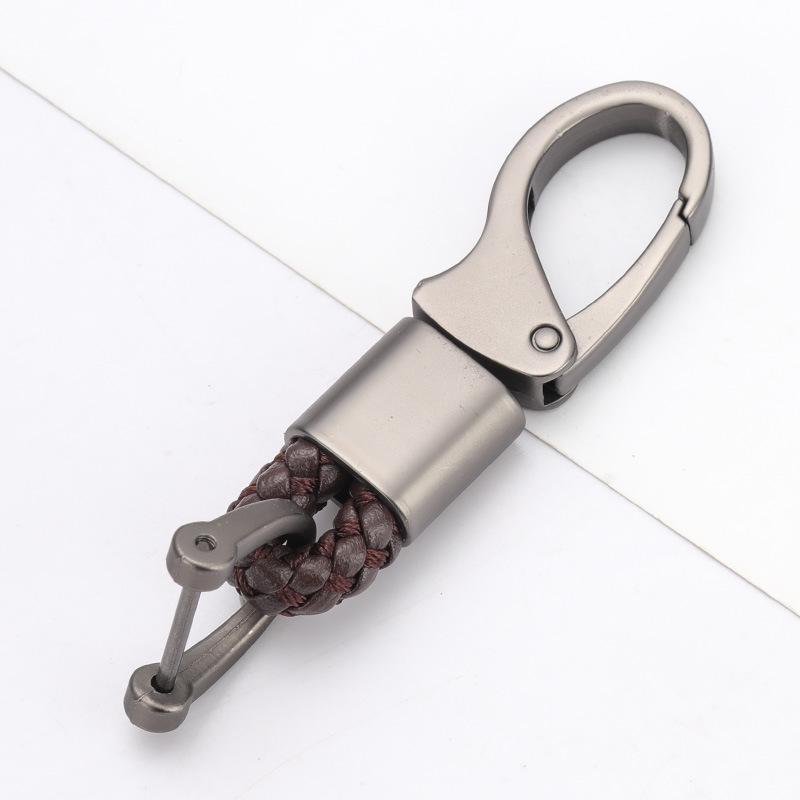 Плетеный брелок из кожи и металла: Прочный аксессуар для мужчин и женщин