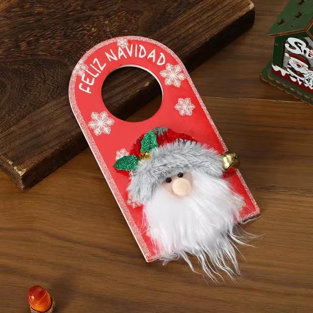 Christmas Decoration Home Christmas Cartoon Door Handle Pendant Santa Claus Snowman Elk Merry Christmas Home Door Decoration