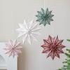 Paper 3D Christmas Tree Lampshade 30cm Snowflake Shape Star Decorative Lampshade Hanging Ceiling Pendant Star Paper Lantern