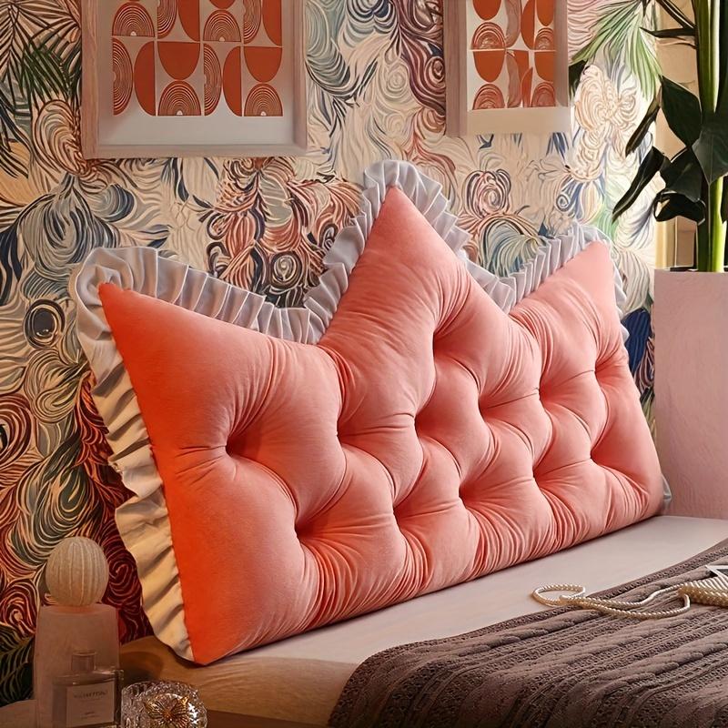 Очень большая tufted подушка для спины с отделкой из оборок, роскошная подушка-подставка для кровати для уголка для чтения и дивана, плюшевая подушка-опора