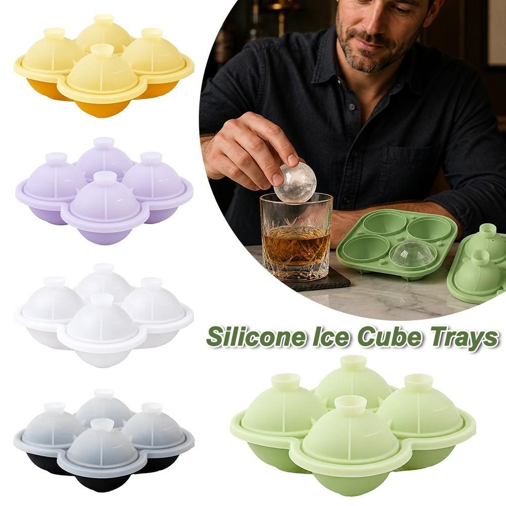 with Lids Ice Ball Mold 4 Holes Ice Ball Maker New Round Ice Mold Bar Accessories