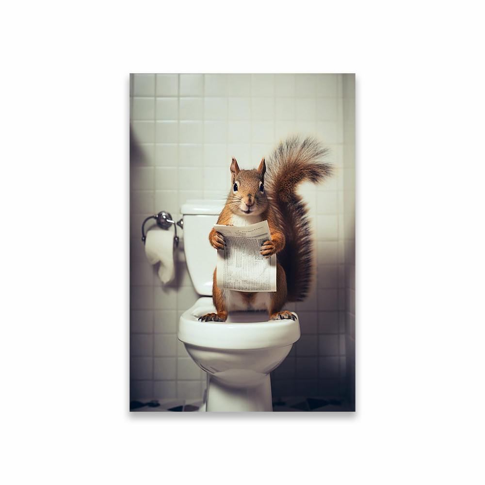 Funny Nice Animal Art Posters Animal Dog Cat Wall Art Prints Fun Bath Wall Decoration Canvas Painting Modern Toilet Decoration