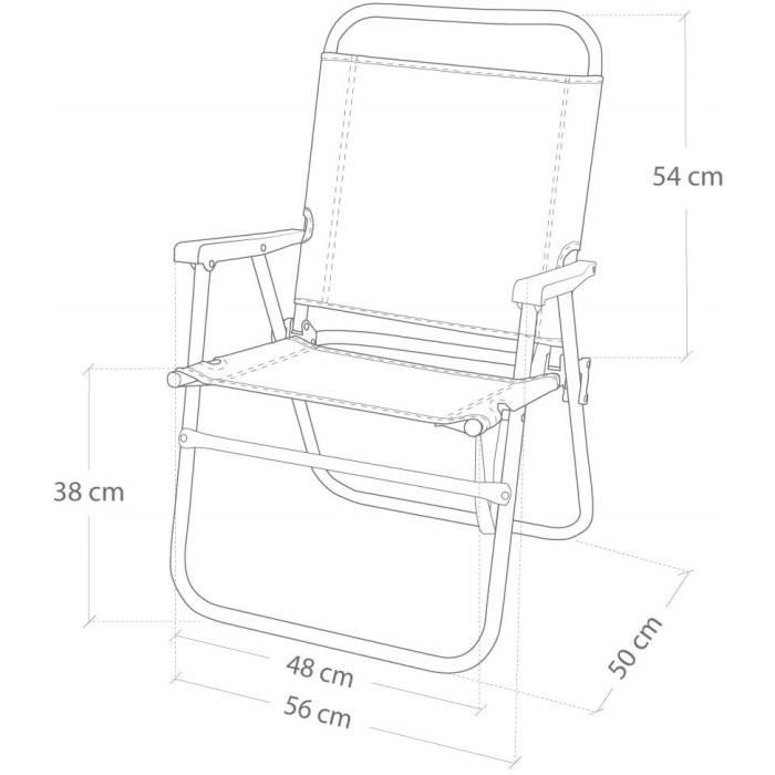 Aktive 53952 Fixed Folding Chair Aluminum Beach 51 X 56 X 90 Cm Blue