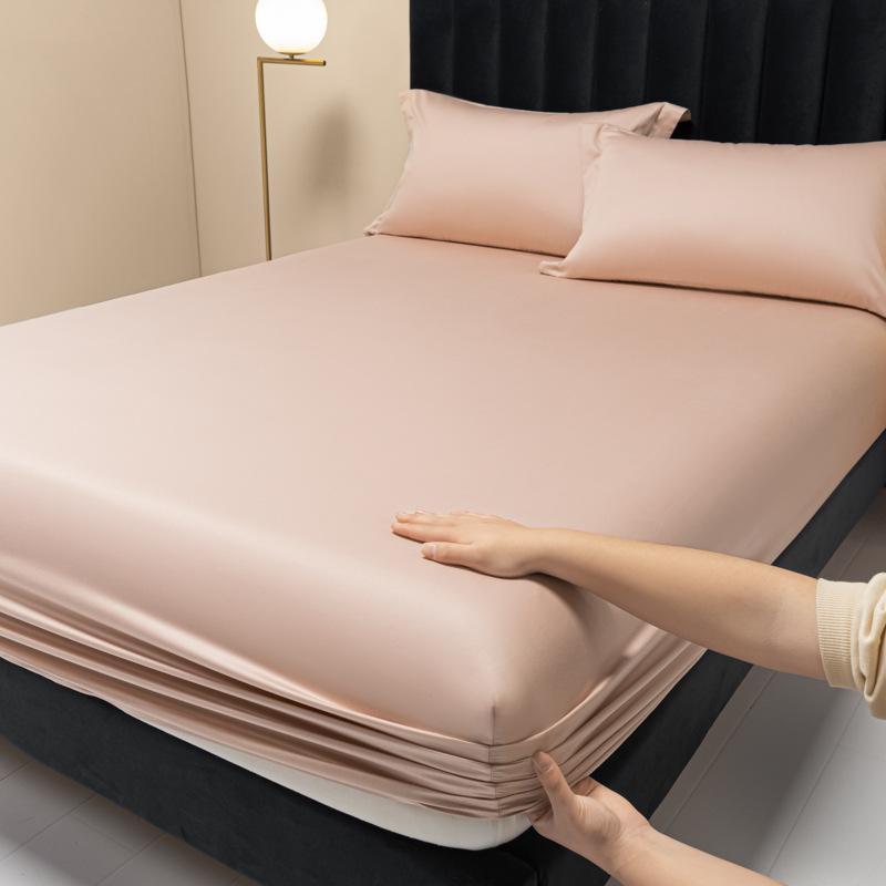 Новая цельная простыня из длинноволокнистого хлопка с 100 нитями, сплошной цвет, легкий роскошный защитный чехол для матраса