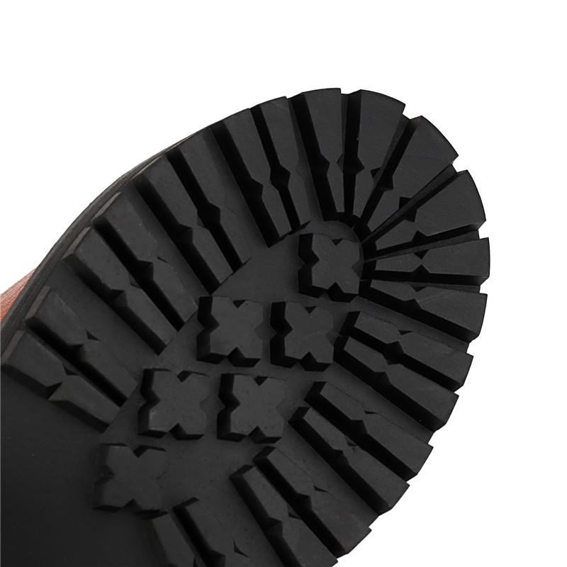 Women's Low-heeled Boots Autumn and Winter New European and American Thick-heeled Large-size Roman Medium Boots