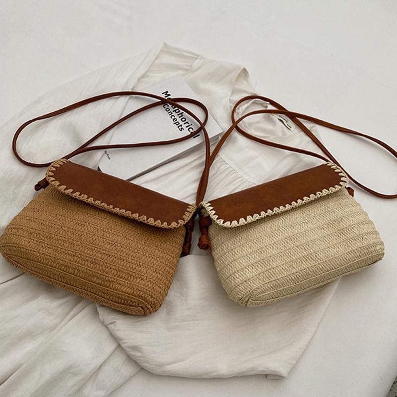 Новая французская винтажная плетеная сумка из соломы Простая и модная сумка через плечо Плетеная сумка Осень Вестернизированная повседневная сумка кроссбоди ARI