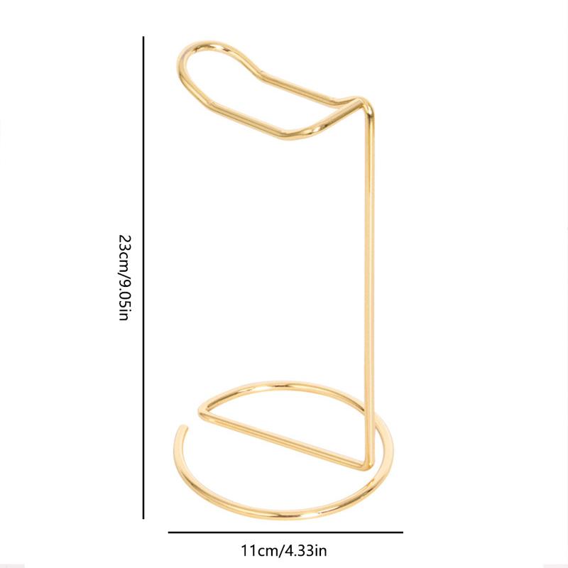 Metallic Iron Headphone Stand Polished Surface Stable Non-Slip Base Ideal for Audio Enthusiast Studio Office Use
