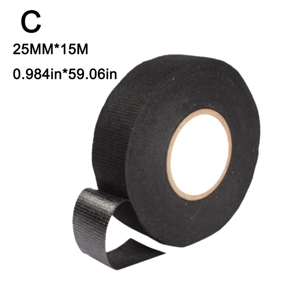 15 Meter Electrical Tape Heat Resistant Harness Tape Adhesives Fabric Cloth Noise Waterproof Tape Resistance Insulation Tap B6K7