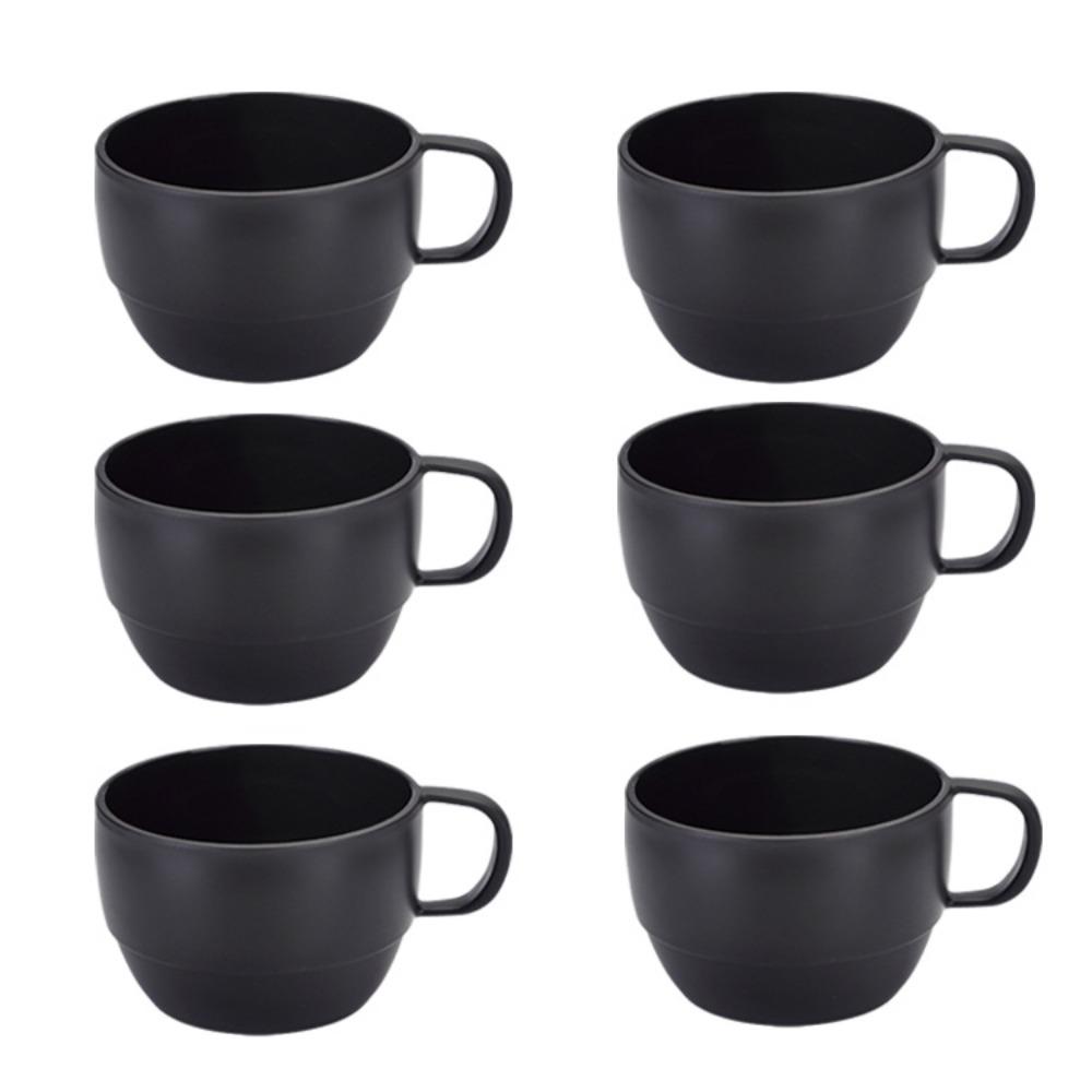 6PCS Microwave-safe Plastic Coffee Cup Thickened Family Tea Cup Durable Drink Cup  Kindergarten
