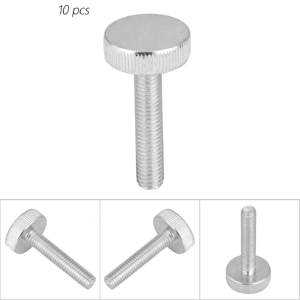 10pcs M8 Zinc Plated Carbon Steel Flat Knurled Head Bolts Thumb Screws (M8*40)