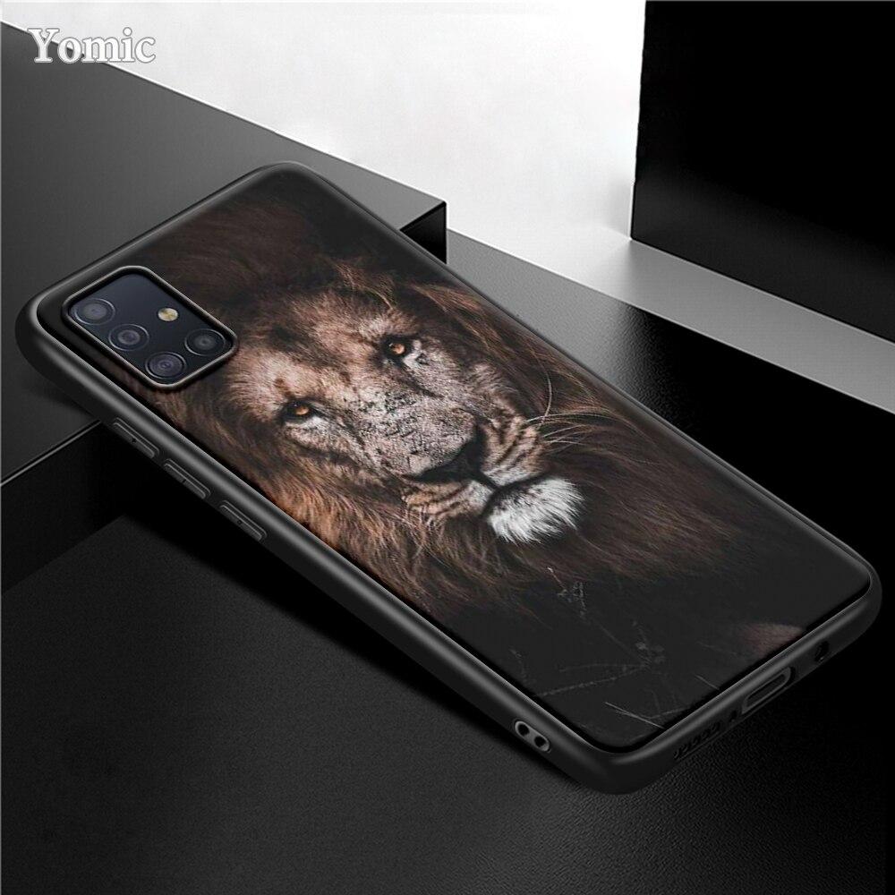 Чехол King Tiger Lion для Samsung Galaxy S21 Ultra A51 A71 A52 A72 5G S20 FE A50 A70 A41 A31 A30 A21s, черный чехол из ТПУ