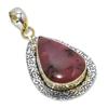 Двухцветный кулон из стерлингового серебра 925 пробы с натуральным родонитом, размер 2,29 дюйма, A3j04