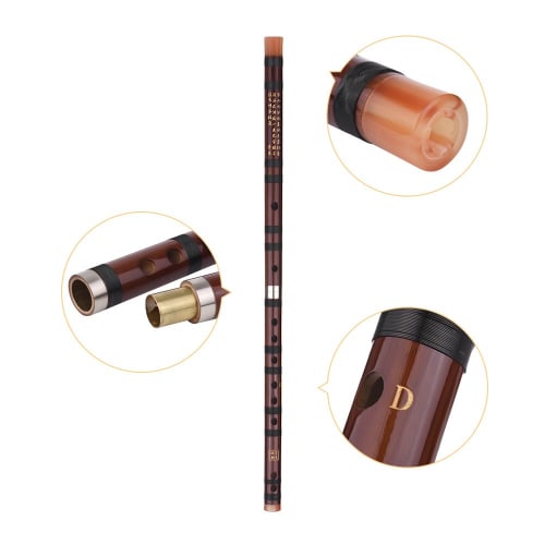 Shakuhachi, Benkeg D Chinese Traditional Instrument Dizi Bitter Bamboo Flute and Chinese Knot for Beginners