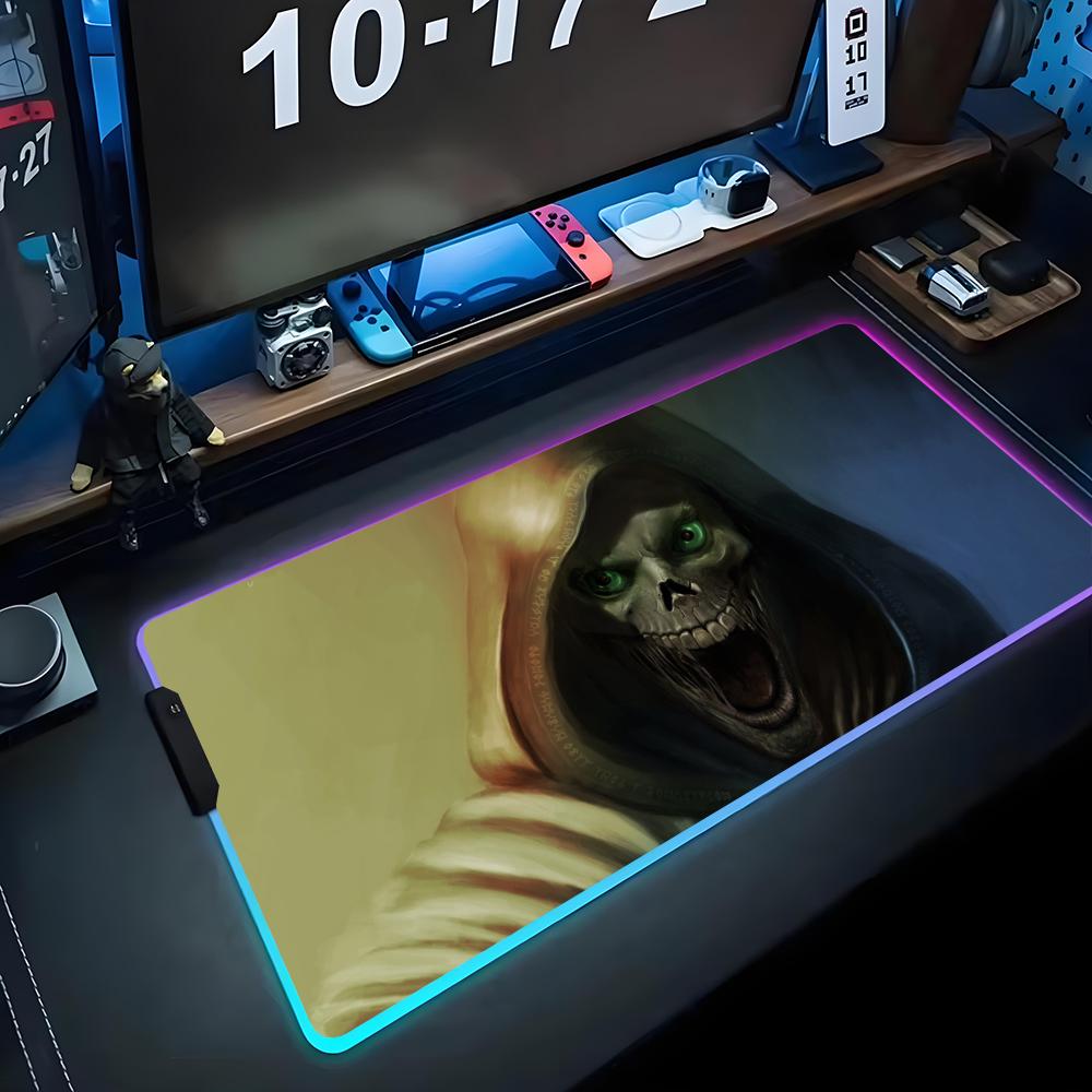 Коврик для мыши RGB Игровой коврик для мыши Большой светодиодный коврик Настольный коврик для ПК Светящийся коврик для мыши Большие коврики для клавиатуры Настольный ковер С