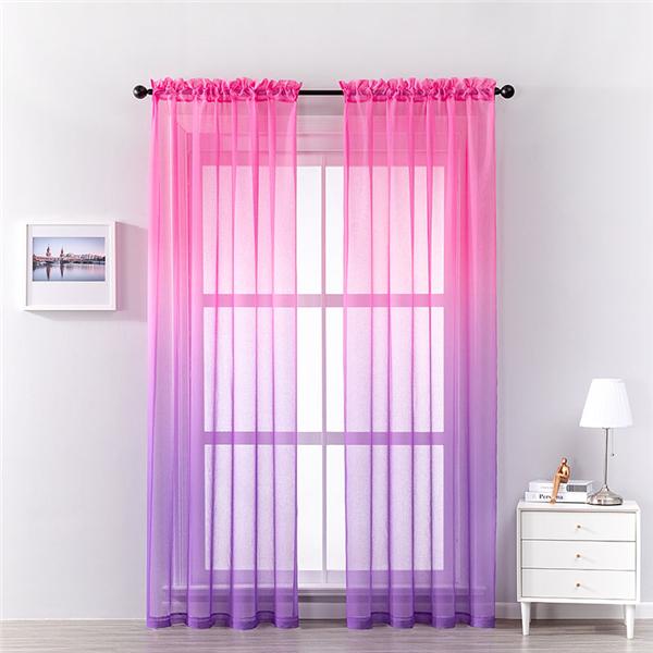 Современные градиентные цветные оконные тюлевые шторы для гостиной, спальни, занавески из органзы, вуали, украшения отеля, синие прозрачные шторы
