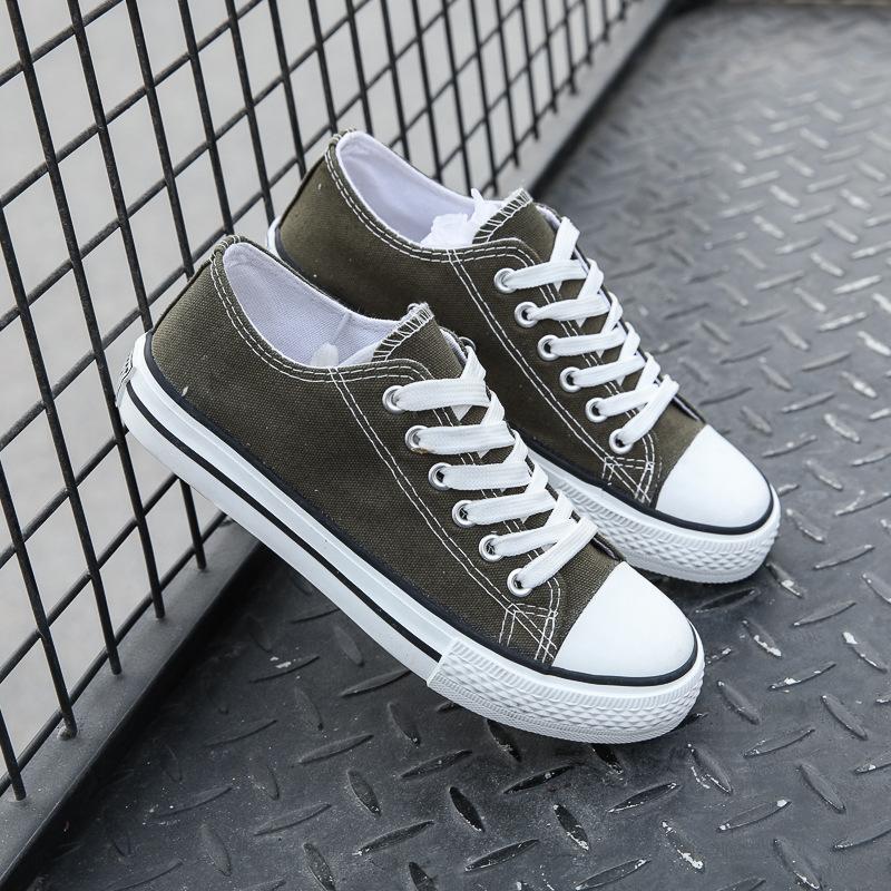 Модная парусиновая обувь для пар, студентов, спортивная однотонная парусиновая обувь