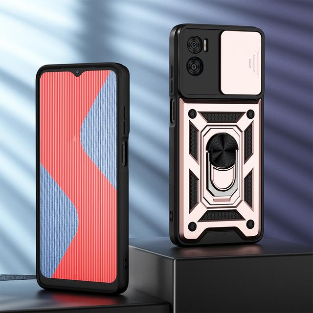 Противоударный защитный чехол для Motorola MOTO E22 E22i E13 4G, защита объектива слайд-камеры, магнитное кольцо-держатель, задняя крышка телефона для MOTO G53 G73 G13 G23