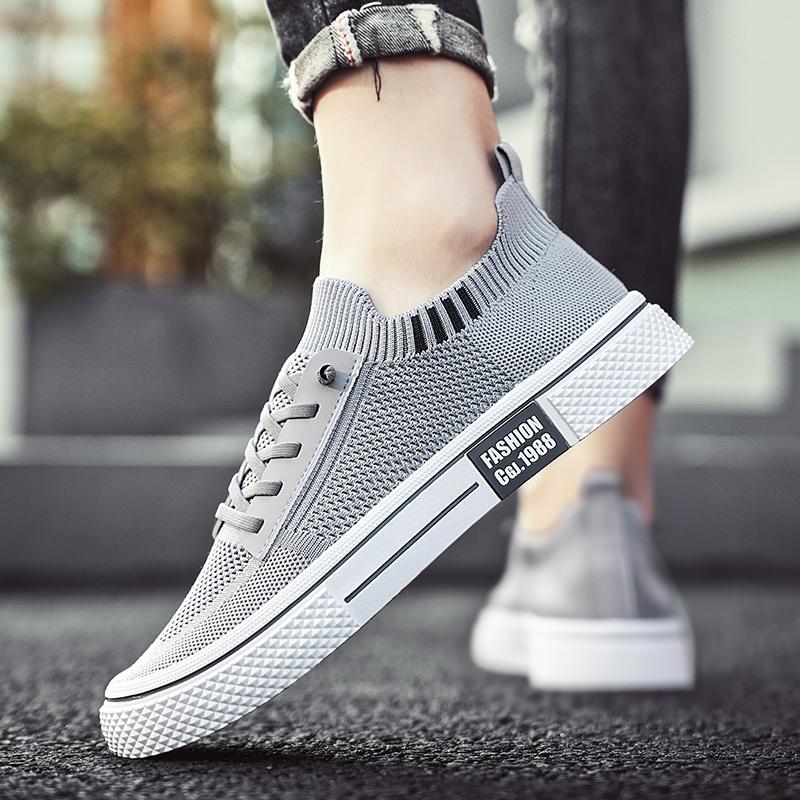 Модная летняя мужская обувь Дышащая Спортивная Легкая Повседневная Мужская Обувь Мягкая Подошва Плоская Подошва Беговая Износостойкая Обувь-Слипоны Сетчатая Обувь