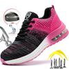 Women Safety Shoes Men Steel Toe Boots Breathable Work Sneaker Work Safety Boots Air Cushion Anti-smash Anti-stab Work Shoes Man