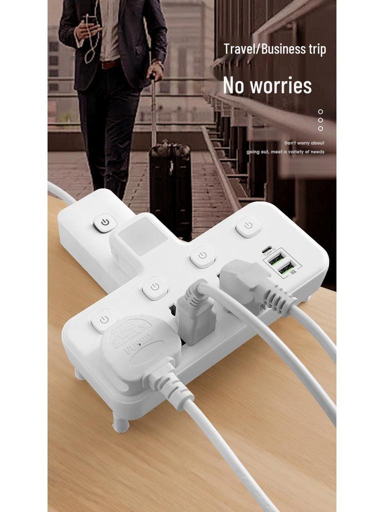 Международный удлинитель с вилками Великобритании, ЕС, Таиланда, Австралии и зарядкой Type-C