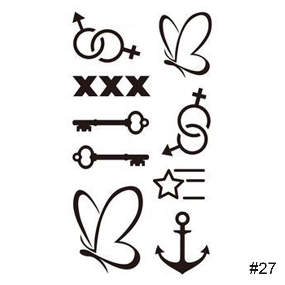 Простые черные маленькие свежие татуировки наклейки водонепроницаемые долговечные татуировки наклейки рука нога грудь боди-арт татуировки наклейки