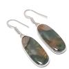 Натуральный индийский моховой агат драгоценный камень 925 стерлинговое серебро серьга 1,97" N7i90