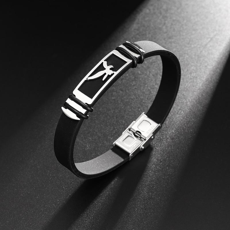 Готический титановый стальной браслет-манжета с застежкой для мужчин и женщин, крутые украшения для рук, простой черный браслет, праздничный подарок, аксессуары для браслета