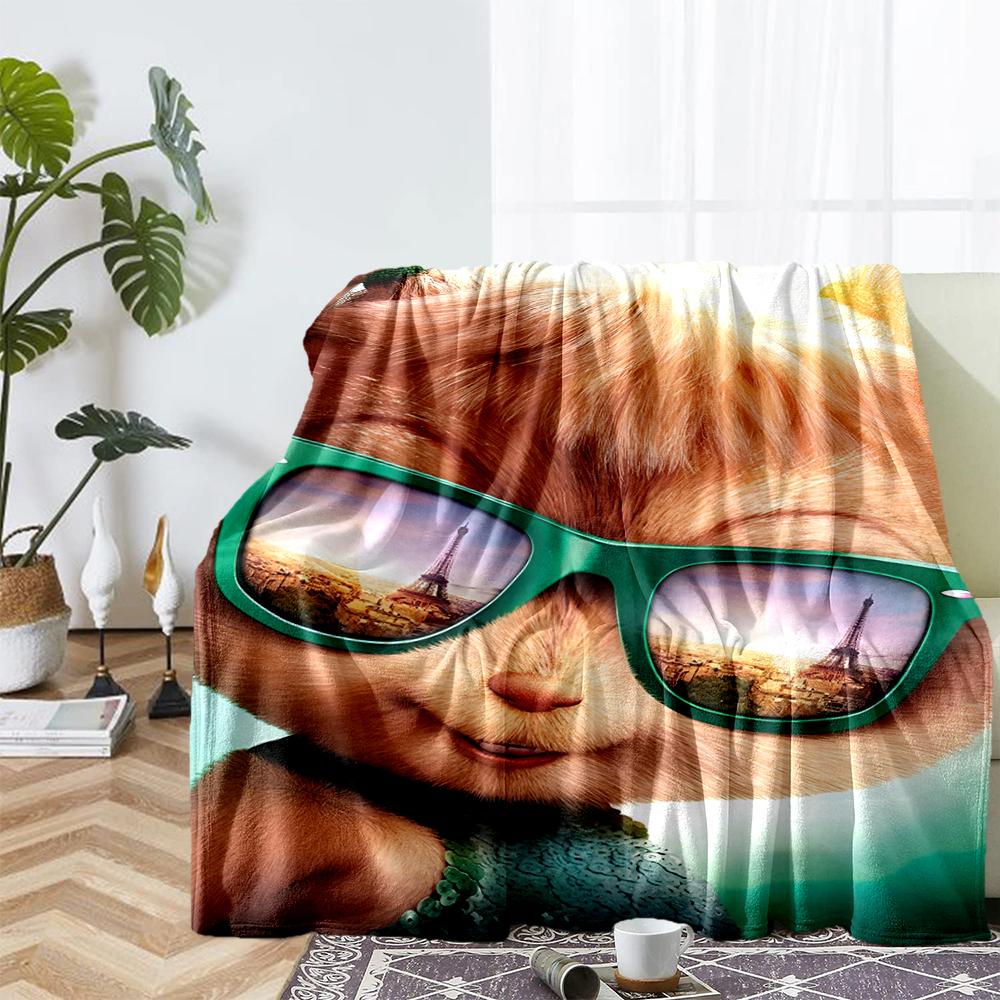 Alvin and the Chipmunks Theme Printed Blanket - Perfect for Couch, Bed, Travel & Outdoor Use | Machine Washable, Cozy & Durable.