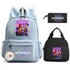 Cartoon K-Pop Demon Hunters Printed Backpack Lunch Bag Pencil Case for Children Student Schoolbag Girl Kid Gift Women Travel Bag
