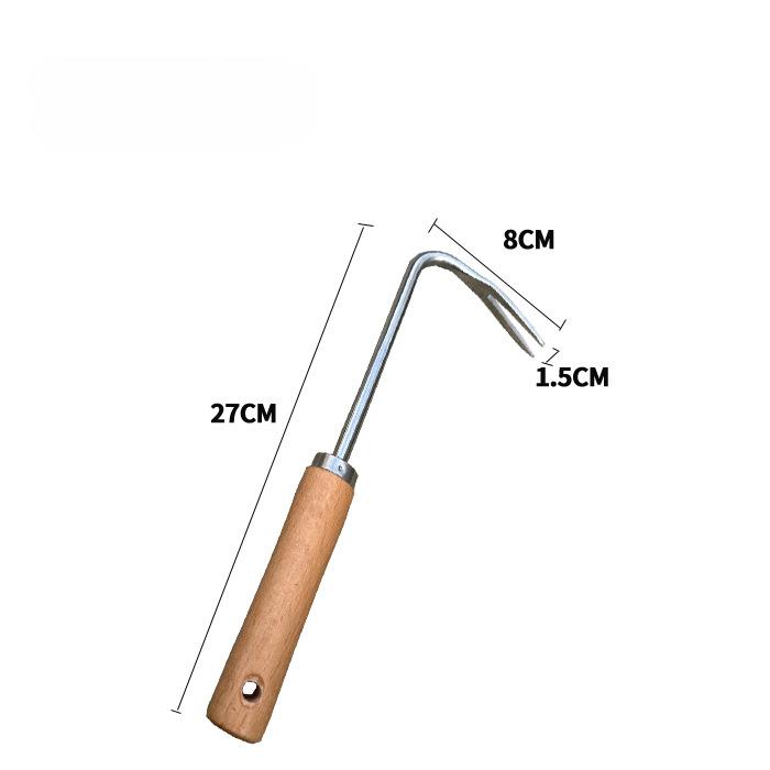 Stainless Steel Manual Weed Puller Garden Hand Weeder Rake Sharp Tines Grass Rooting Weeding Tool for Easily Removing Weeds