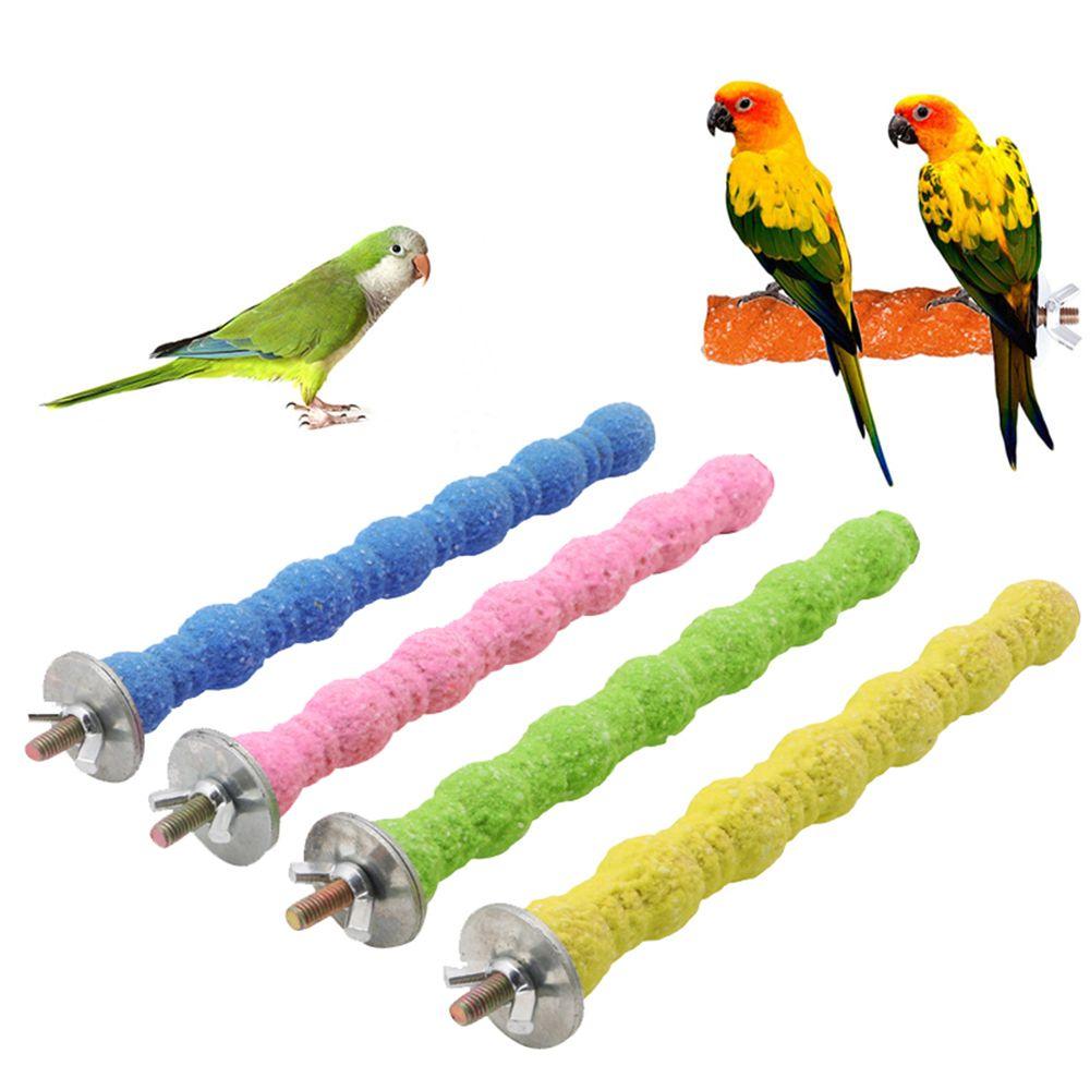 For Bird Cage Parrot Platform Bird Stand Rack Chew Toy Poles Grinding