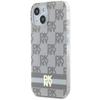 Dkny Dkhmp14Shcptse Iphone 14 / 15 / 136.1 Beige Hardcase Iml Checkered Mono Pattern & Printed Stripes Magsafe