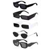Sheomy Unisex Combo Offer Pack of 5 Shades Glasses Black Candy MC Stan Rectangle Retro Vintage Narrow Sunglasses Women::Men - MC-759