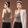 Winter Women Thermal Vest with Chest Pads Seamless Velvet Fast Temperature Lock Heating Slim Fit Elastic Sleeveless Inner Wear Bottoming Tank Top