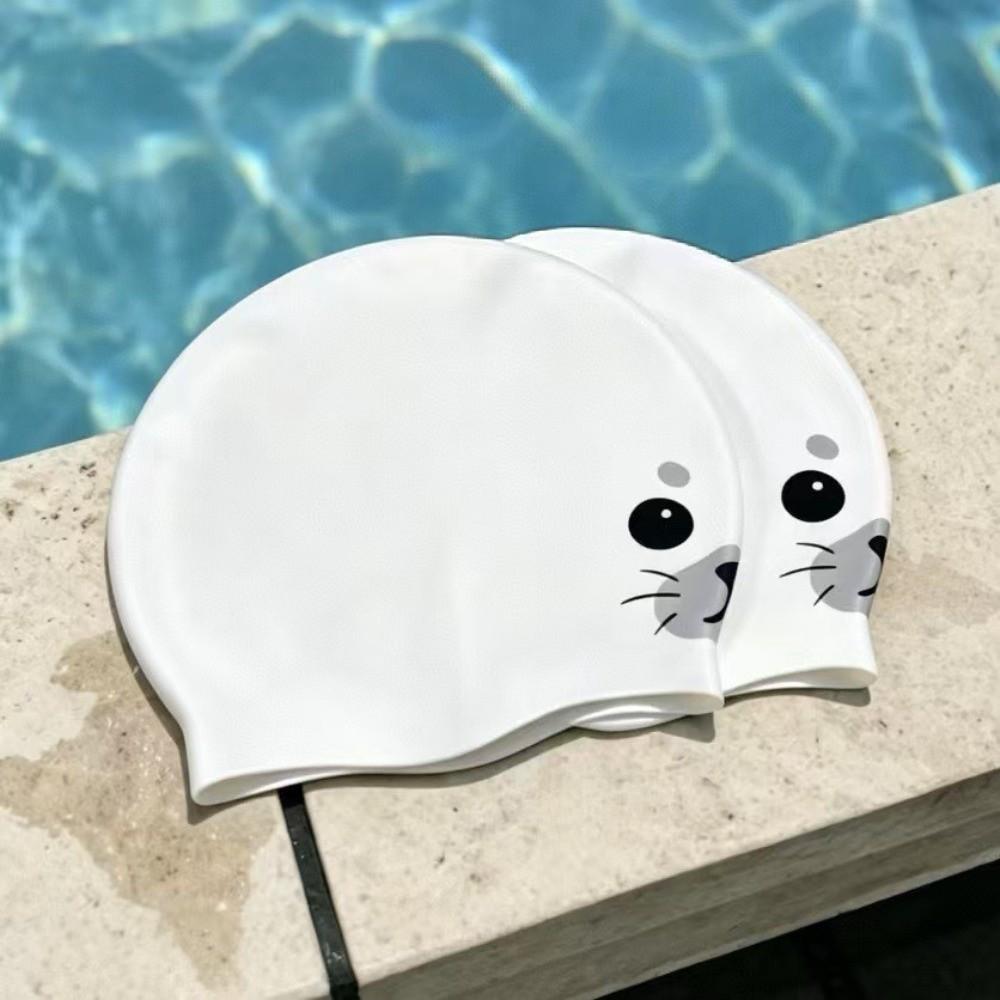 Waterproof Swimming Hat Cartoon Animal Printed Cap Cute Silicone Swim Cap  Pool Use