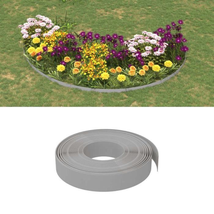 VidaXL Garden Edging 4 Pcs Grey 10 M 10 Cm Polyethylene 3155430