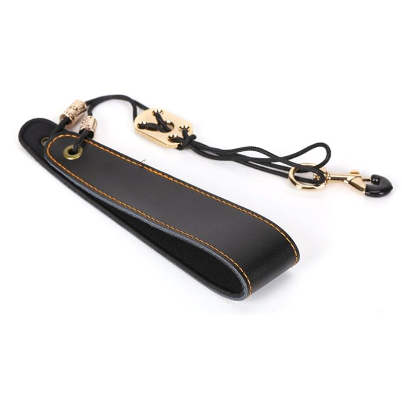 Comfortable Adjustable Saxophone Shoulder Strap Leather Support PU Texture for Clarinet Electric Wind Instruments