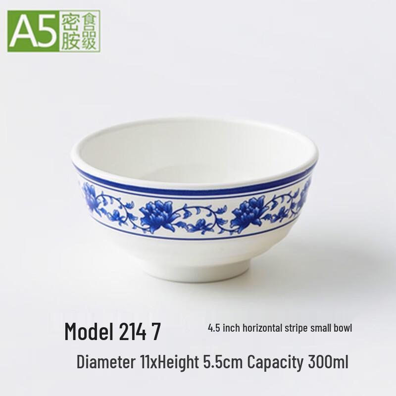 Bailaien Blue & White Melamine Rice Soup Bowl