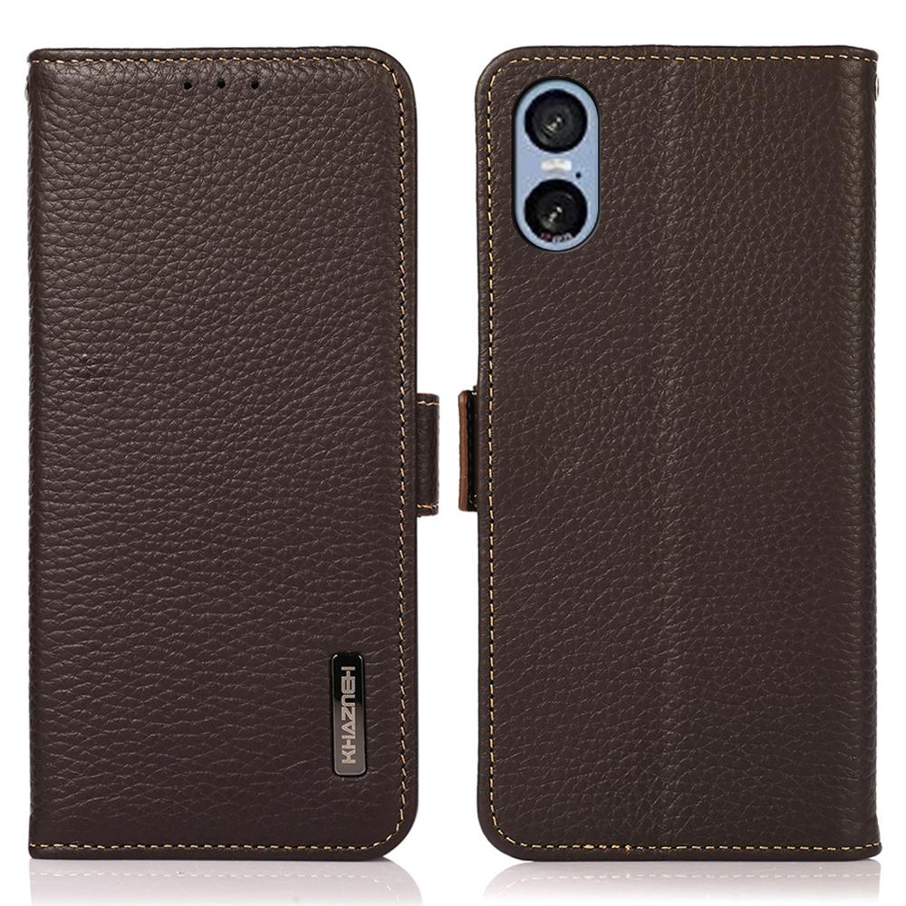 Для Sony Xperia 5 VI Чехол с блокировкой RFID Натуральная коровья кожа Чехол для телефона