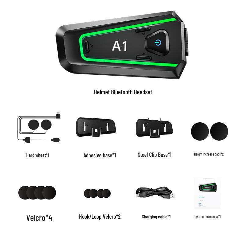 A1 Bluetooth Шлем для мотоцикла с полным лицом, Наушники, Водонепроницаемая мотоциклетная рация с шумоподавлением