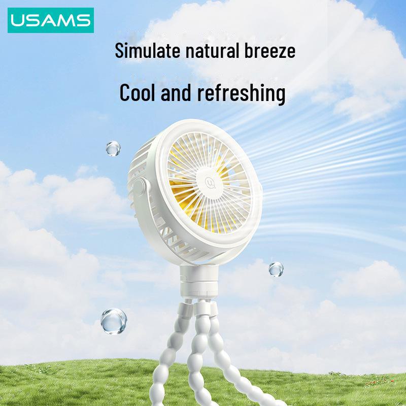 Бесшумный USB-вентилятор-осьминог на клипсе USAMS для детских колясок и общежитий