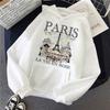 Fashion Bonjour Paris Text Print Hoodies 2025 Casual Vintge Y2k Sweatshirts Clothes Women Men Graphic Gothic Pullovers Hooded